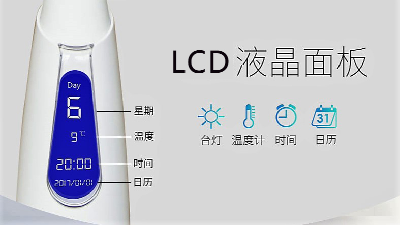 LED護(hù)眼臺燈|兒童閱讀臺燈段碼液晶屏顯示效果