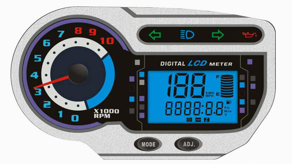 摩托車碼表液晶顯示屏效果圖